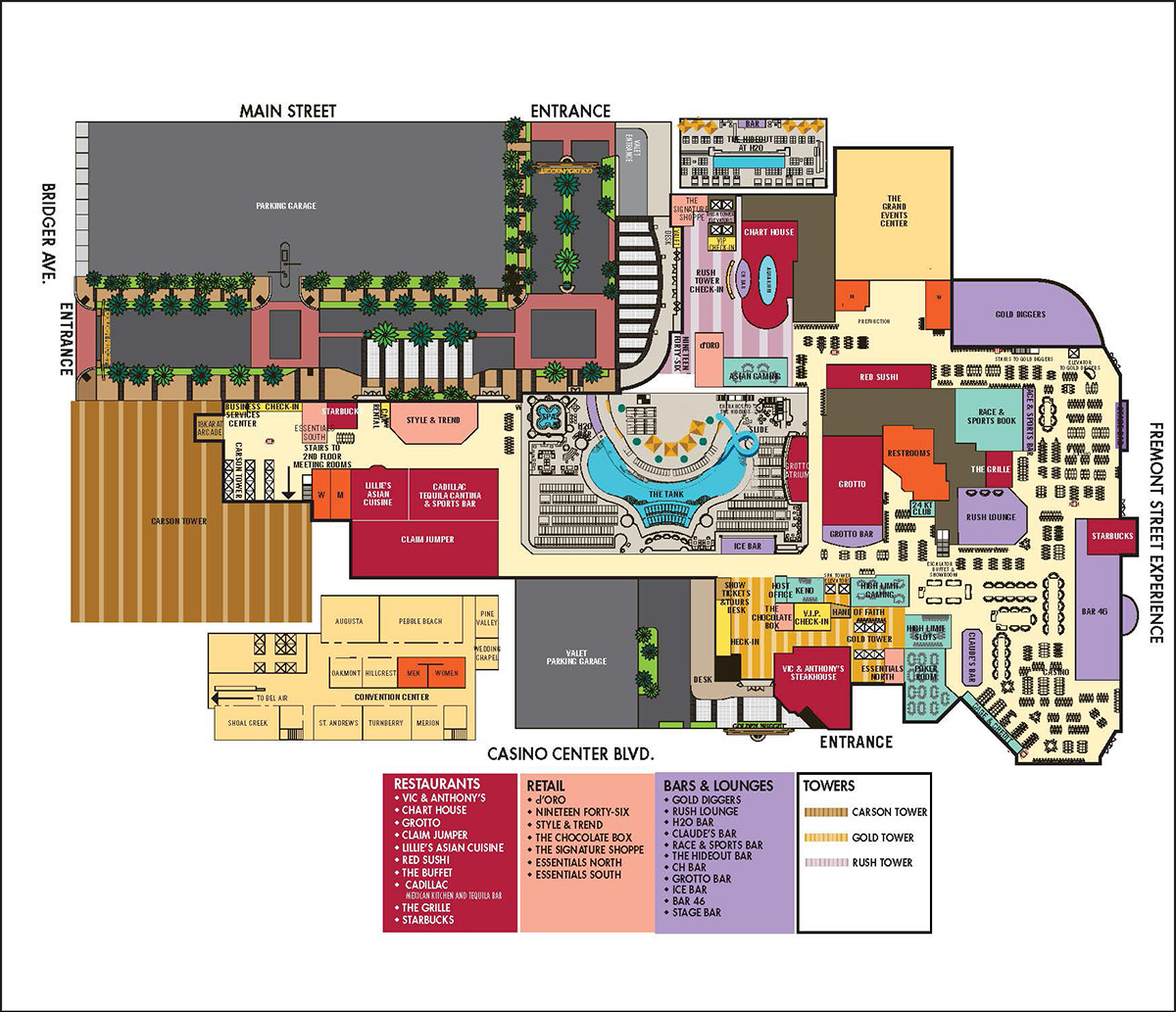 Golden Nugget Facility Map - Las Vegas